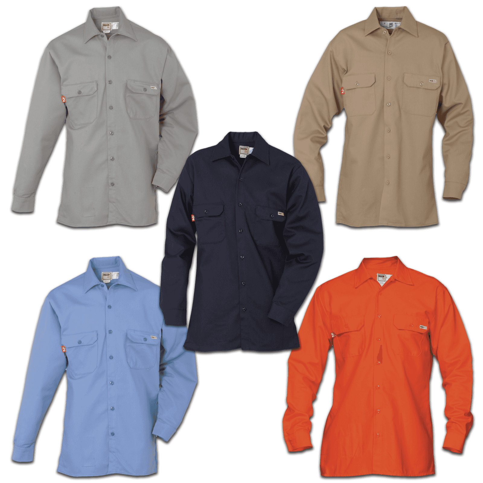FR Flame Resistant Work Shirts Protective Button Up Industrial Uniform HRC2
