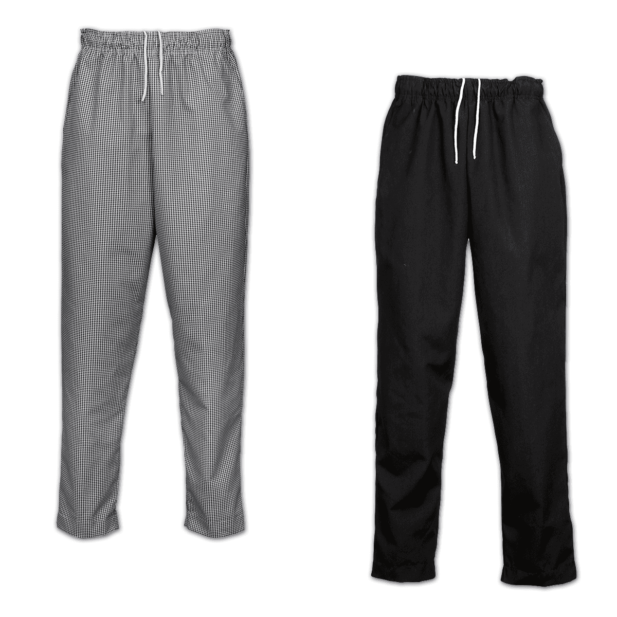 Chef Pants Baggy Comfortable Elastic Draw String Black / Checkered Kitchen Food