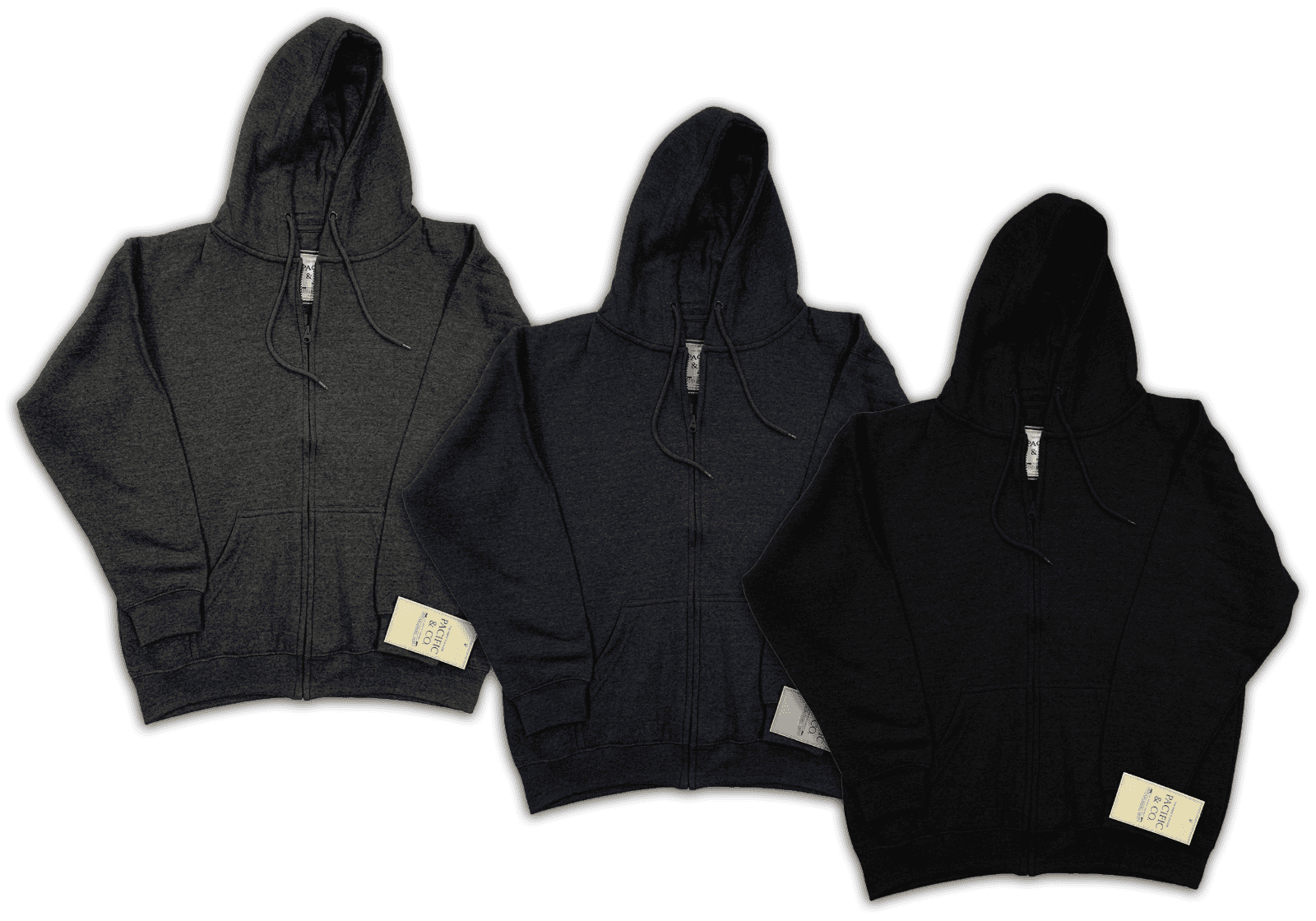 Pacific Co Work Hoodie Men's Full Zip Fleece Sweatshirt Durable Comfortable