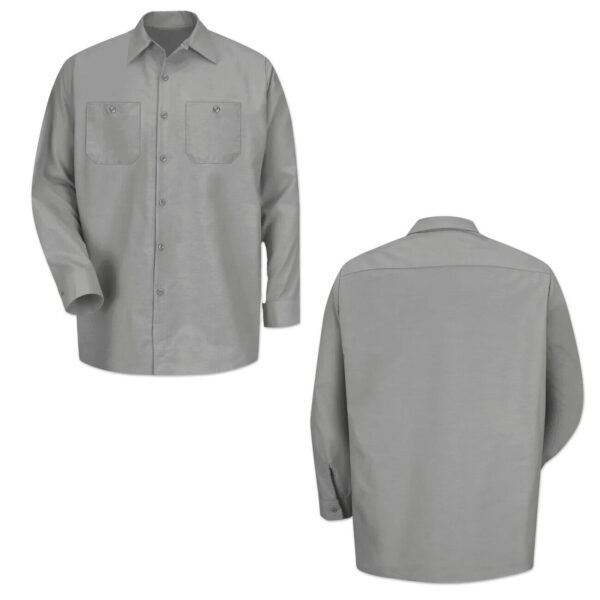 Red Kap Work Shirt Solid Color 2 Pocket Men's Industrial Uniform Long Sleeve - Image 9