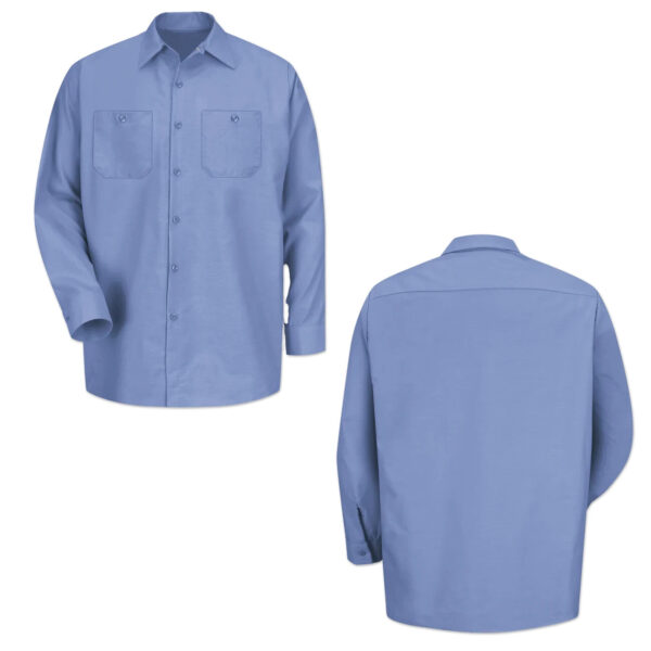 Red Kap Work Shirt Solid Color 2 Pocket Men's Industrial Uniform Long Sleeve - Image 10