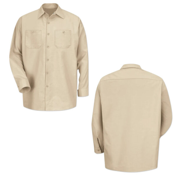 Red Kap Work Shirt Solid Color 2 Pocket Men's Industrial Uniform Long Sleeve - Image 12