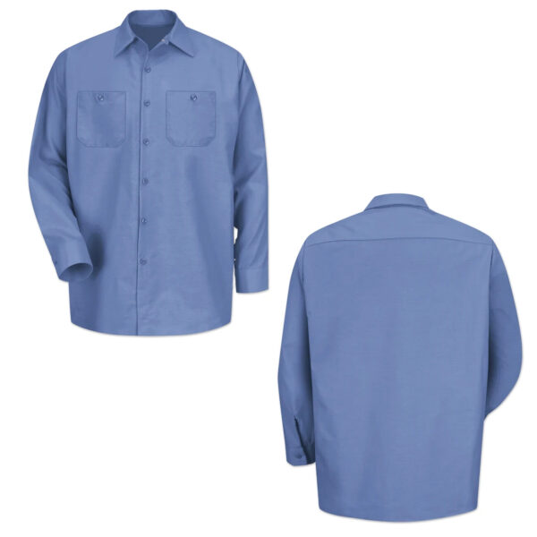 Red Kap Work Shirt Solid Color 2 Pocket Men's Industrial Uniform Long Sleeve - Image 13