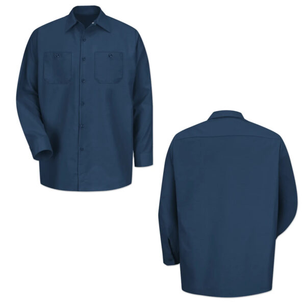 Red Kap Work Shirt Solid Color 2 Pocket Men's Industrial Uniform Long Sleeve - Image 14