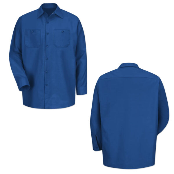 Red Kap Work Shirt Solid Color 2 Pocket Men's Industrial Uniform Long Sleeve - Image 17