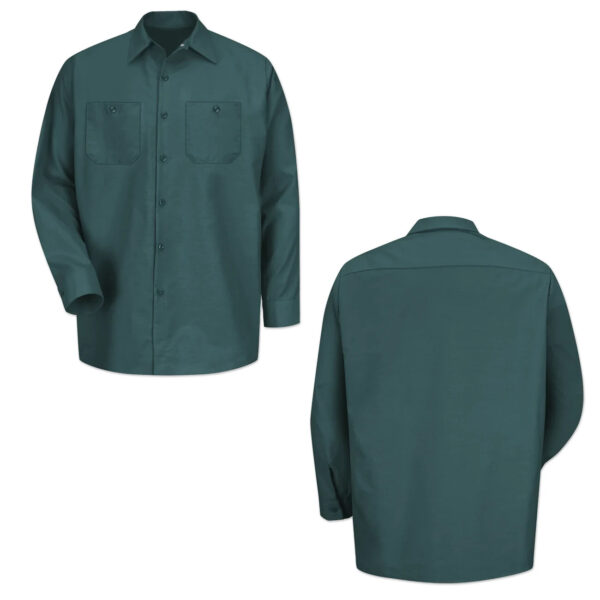Red Kap Work Shirt Solid Color 2 Pocket Men's Industrial Uniform Long Sleeve - Image 19