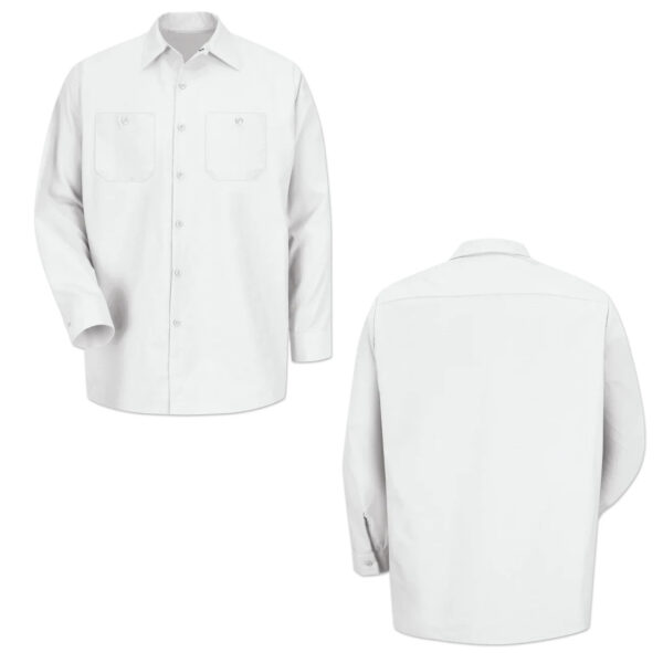 Red Kap Work Shirt Solid Color 2 Pocket Men's Industrial Uniform Long Sleeve - Image 21