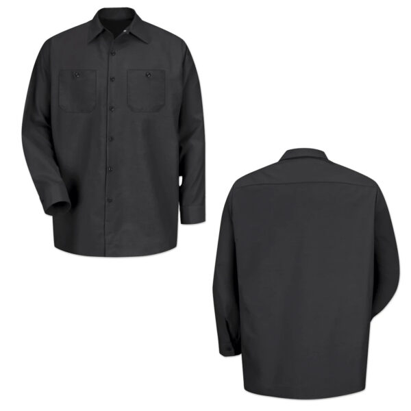 Red Kap Work Shirt Solid Color 2 Pocket Men's Industrial Uniform Long Sleeve - Image 2