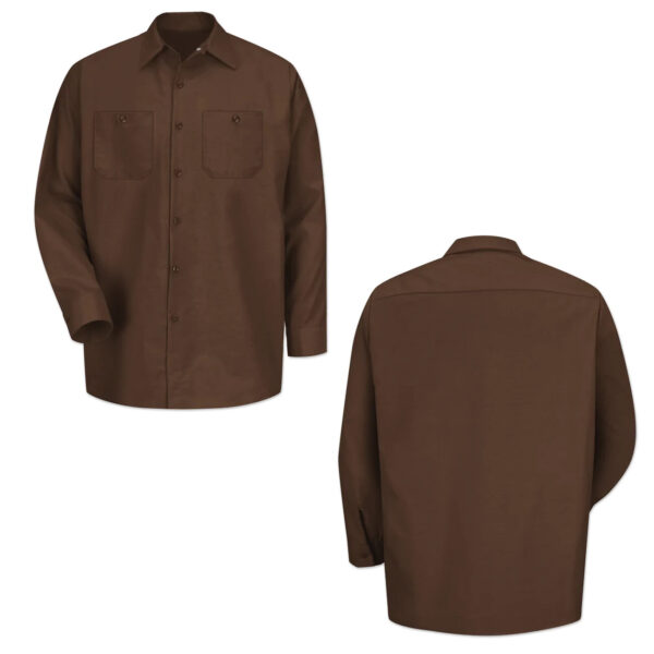 Red Kap Work Shirt Solid Color 2 Pocket Men's Industrial Uniform Long Sleeve - Image 4