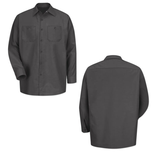 Red Kap Work Shirt Solid Color 2 Pocket Men's Industrial Uniform Long Sleeve - Image 5