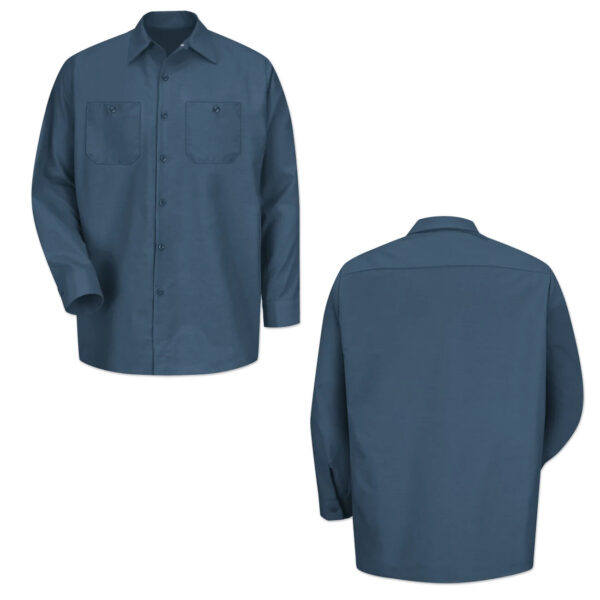 Red Kap Work Shirt Solid Color 2 Pocket Men's Industrial Uniform Long Sleeve - Image 6