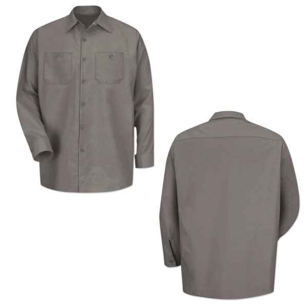 Red Kap Work Shirt Solid Color 2 Pocket Men's Industrial Uniform Long Sleeve - Image 7
