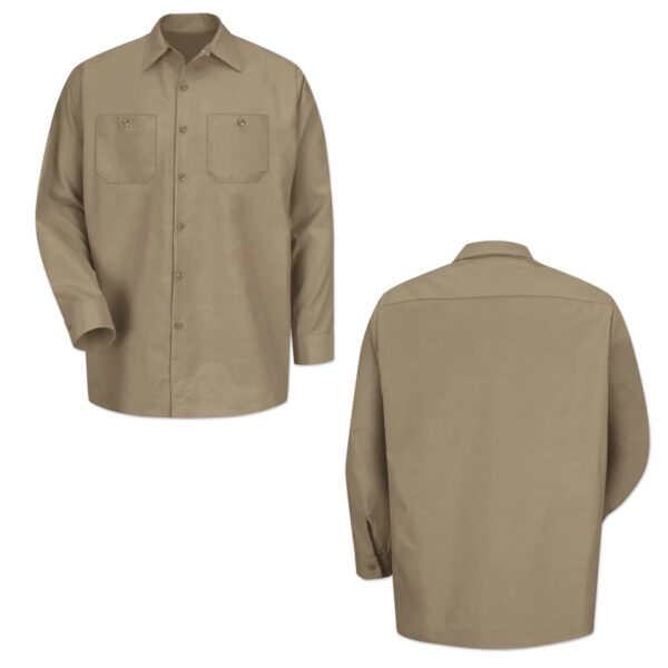 Red Kap Work Shirt Solid Color 2 Pocket Men's Industrial Uniform Long Sleeve - Image 8